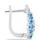 Cercei din Argint 925 ( 4.98 grame ) cu Topaz Swiss Blue și Topaz Alb 3.43 Carate