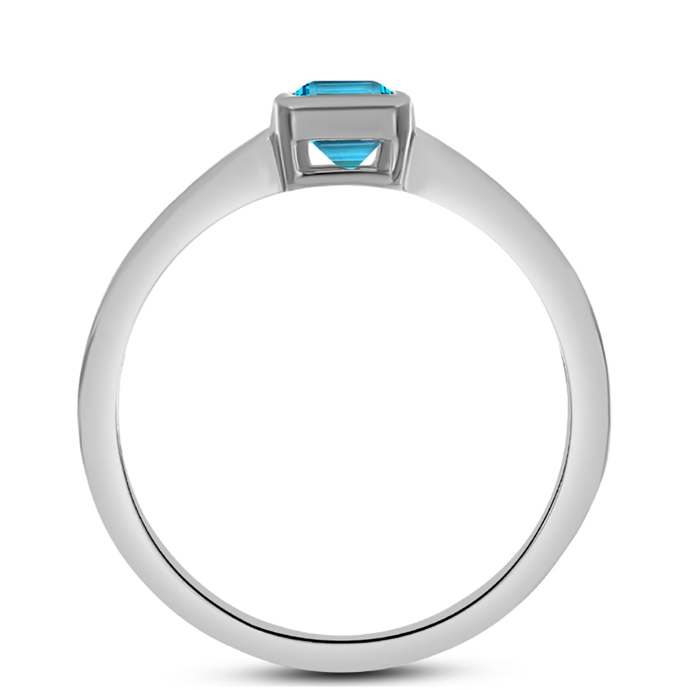 Inel din Argint 925 ( 1.91 grame ) cu Topaz Swiss Blue 0.7 Carate 2 