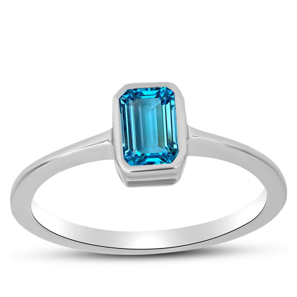Inel din Argint 925 ( 1.91 grame ) cu Topaz Swiss Blue 0.7 Carate 3 