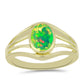 Inel din Argint 925 Placat cu Aur ( 3.33 grame ) cu Opal Verde Etiopian Lega Dembi 0.72 Carate