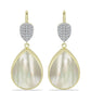 Cercei din Argint 925 Placat cu Aur ( 6.34 grame ) cu Sidef și Topaz Alb 12.09 Carate