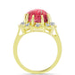 Inel din Argint 925 Placat cu Aur ( 4.27 grame ) cu Thulit și Topaz Alb 7.17 Carate