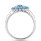 Inel din Argint 925 ( 3.18 grame ) cu Topaz Swiss Blue și Topaz Alb 1.43 Carate