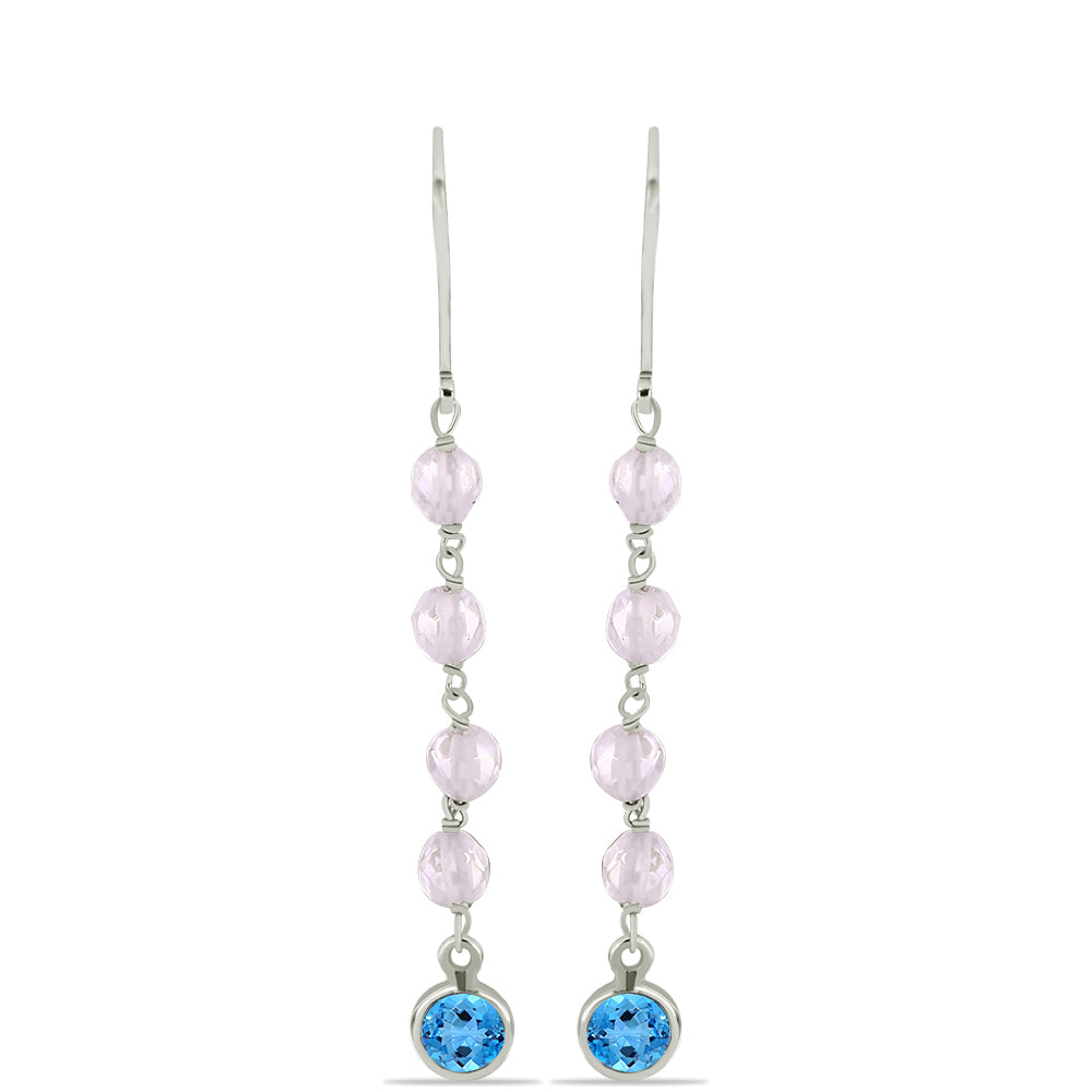 Cercei din Argint 925 ( 1.29 grame ) cu Topaz Swiss Blue 4.62 Carate 1 