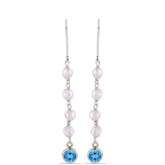 Cercei din Argint 925 ( 1.29 grame ) cu Topaz Swiss Blue 4.62 Carate
