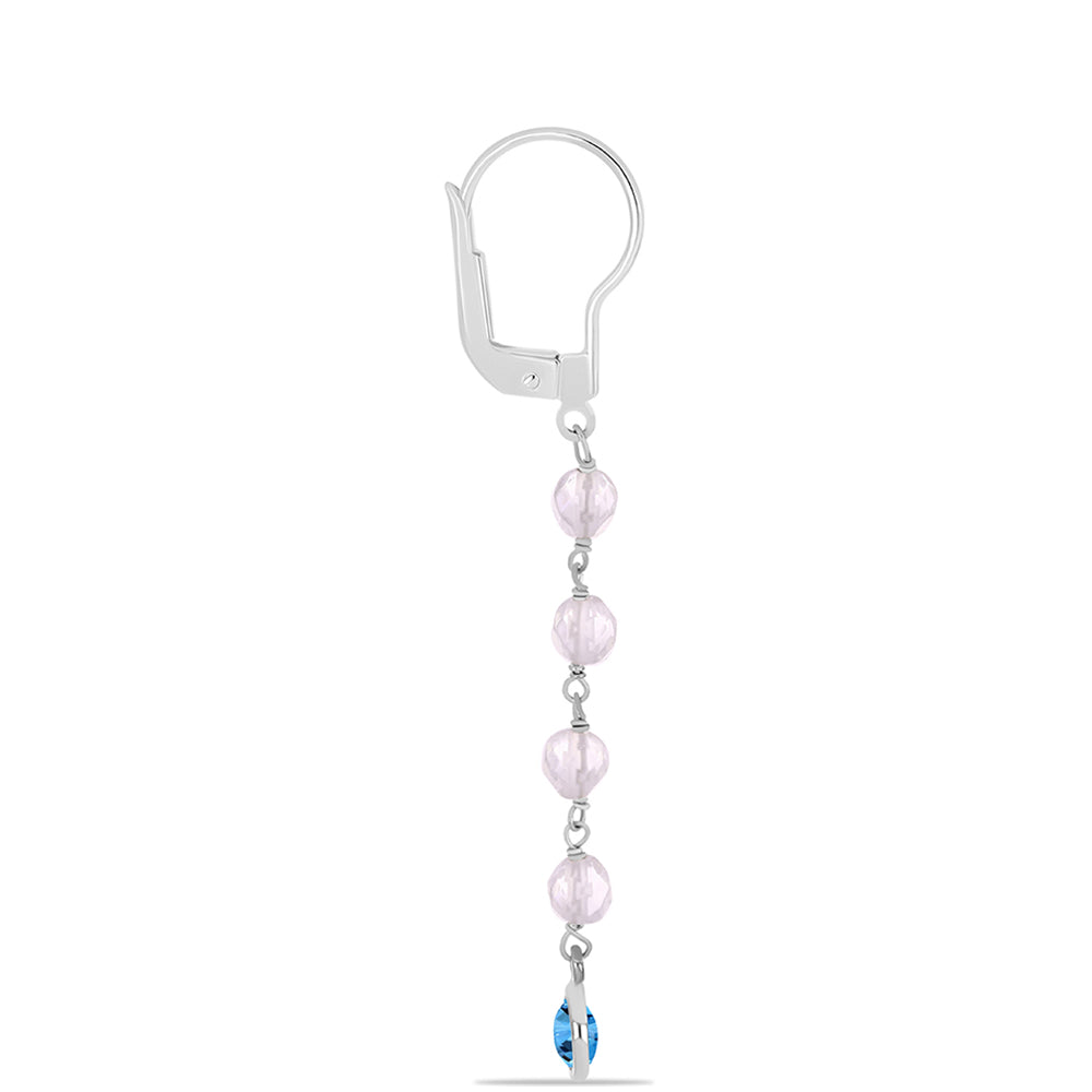Cercei din Argint 925 ( 1.29 grame ) cu Topaz Swiss Blue 4.62 Carate