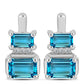Cercei din Argint 925 ( 3.52 grame ) cu Topaz Swiss Blue și Topaz Alb 2.01 Carate