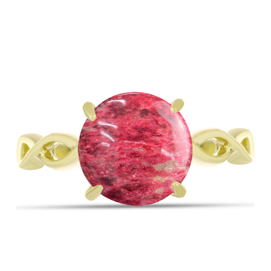 Inel din Argint 925 Placat cu Aur ( 2.57 grame ) cu Thulit 4.55 Carate
