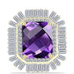 Inel din Argint 925 Placat cu Aur ( 3.51 grame ) cu Ametist Marocan și Zircon Alb 7.81 Carate