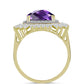 Inel din Argint 925 Placat cu Aur ( 3.51 grame ) cu Ametist Marocan și Zircon Alb 7.81 Carate