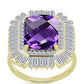 Inel din Argint 925 Placat cu Aur ( 3.51 grame ) cu Ametist Marocan și Zircon Alb 7.81 Carate