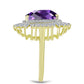 Inel din Argint 925 Placat cu Aur ( 3.51 grame ) cu Ametist Marocan și Zircon Alb 7.81 Carate