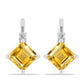 Cercei din Argint 925 ( 2.59 grame ) cu Citrin Ural și Topaz Alb 2.17 Carate