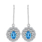Cercei din Argint 925 ( 3.44 grame ) cu Topaz Swiss Blue și Topaz Alb 1.93 Carate