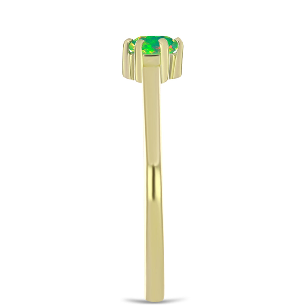 Inel din Argint 925 Placat cu Aur ( 1.48 grame ) cu Opal Verde Etiopian Lega Dembi 0.15 Carate 4 