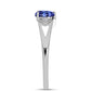 Inel din Argint 925 ( 2.95 grame ) cu Tanzanit AAA și Topaz Alb 0.74 Carate