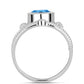 Inel din Argint 925 ( 6.79 grame ) cu Topaz Swiss Blue și Topaz Alb 2.51 Carate