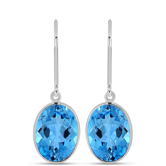 Cercei din Argint 925 ( 1.26 grame ) cu Topaz Swiss Blue 13.87 Carate
