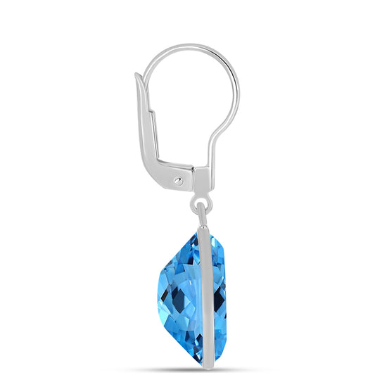 Cercei din Argint 925 ( 1.26 grame ) cu Topaz Swiss Blue 13.87 Carate