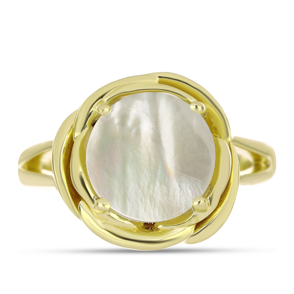 Inel din Argint 925 Placat cu Aur ( 4.45 grame ) cu Sidef 2.64 Carate