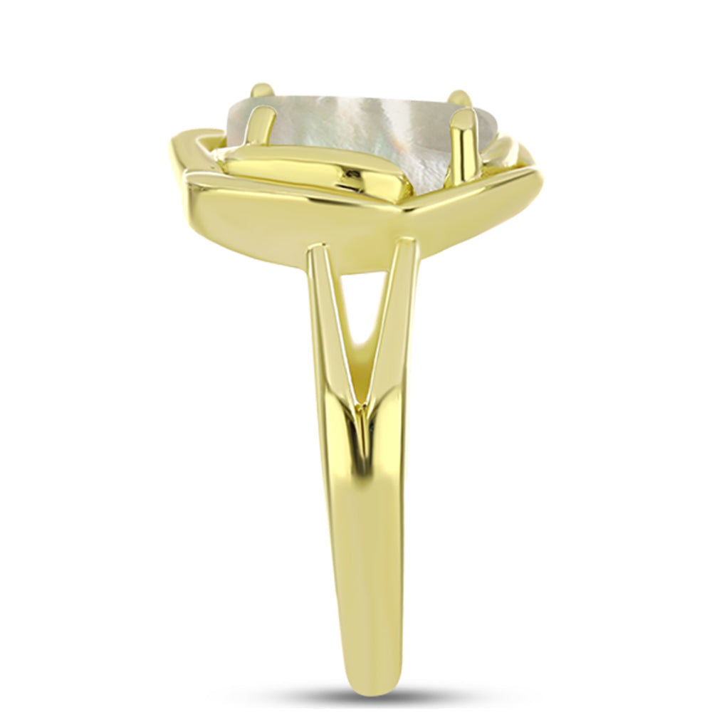 Inel din Argint 925 Placat cu Aur ( 4.45 grame ) cu Sidef 2.64 Carate