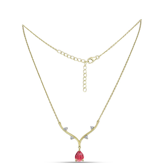 Colier din Argint 925 Placat cu Aur ( 4.56 grame ) cu Thulit și Topaz Alb 2.19 Carate
