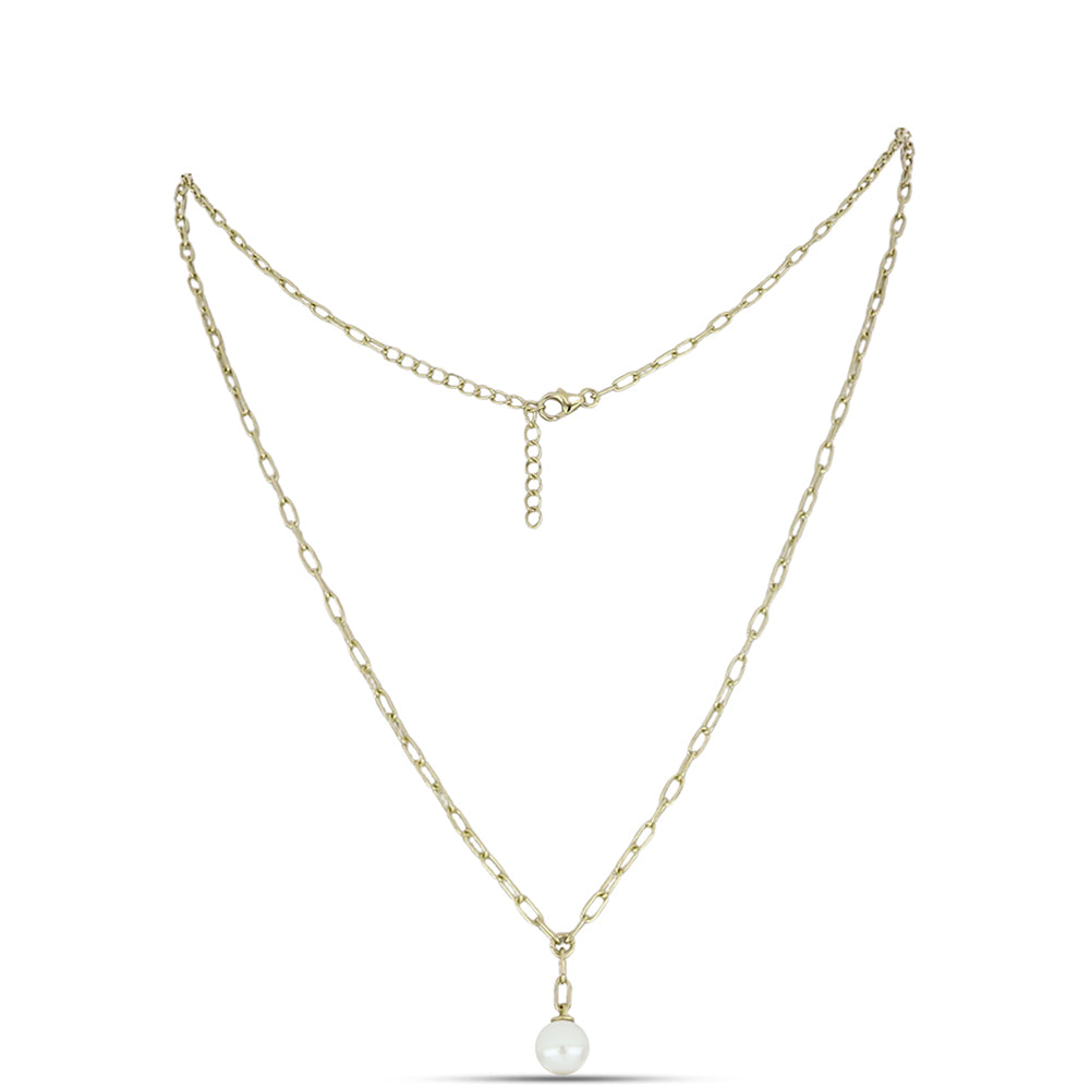 Colier din Argint 925 Placat cu Aur ( 4.41 grame ) cu Sidef 3.78 Carate 1 