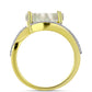 Inel din Argint 925 Placat cu Aur ( 6.24 grame ) cu Sidef și Topaz Alb 4.86 Carate