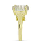 Inel din Argint 925 Placat cu Aur ( 3.36 grame ) cu Sidef și Zircon Alb 4.34 Carate