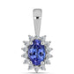 Pandantiv din Argint 925 ( 0.76 grame ) cu Tanzanit AAA și Topaz Alb 0.56 Carate