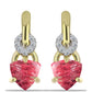 Cercei din Argint 925 Placat cu Aur ( 3.38 grame ) cu Thulit și Topaz Alb 1.65 Carate