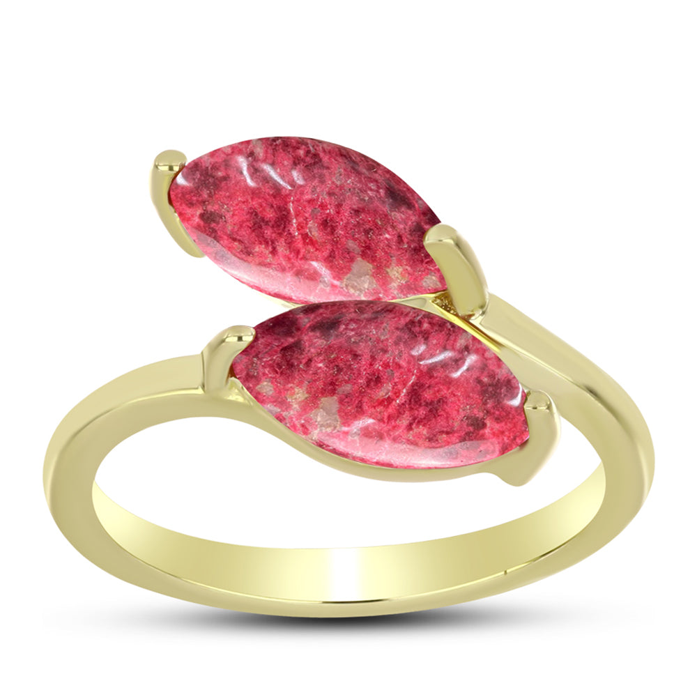 Inel din Argint 925 Placat cu Aur ( 2.3 grame ) cu Thulit 3.08 Carate 3 