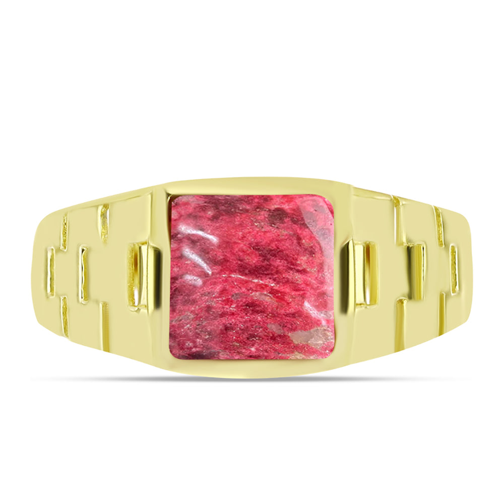 Inel din Argint 925 Placat cu Aur ( 3.5 grame ) cu Thulit 2.86 Carate 1 