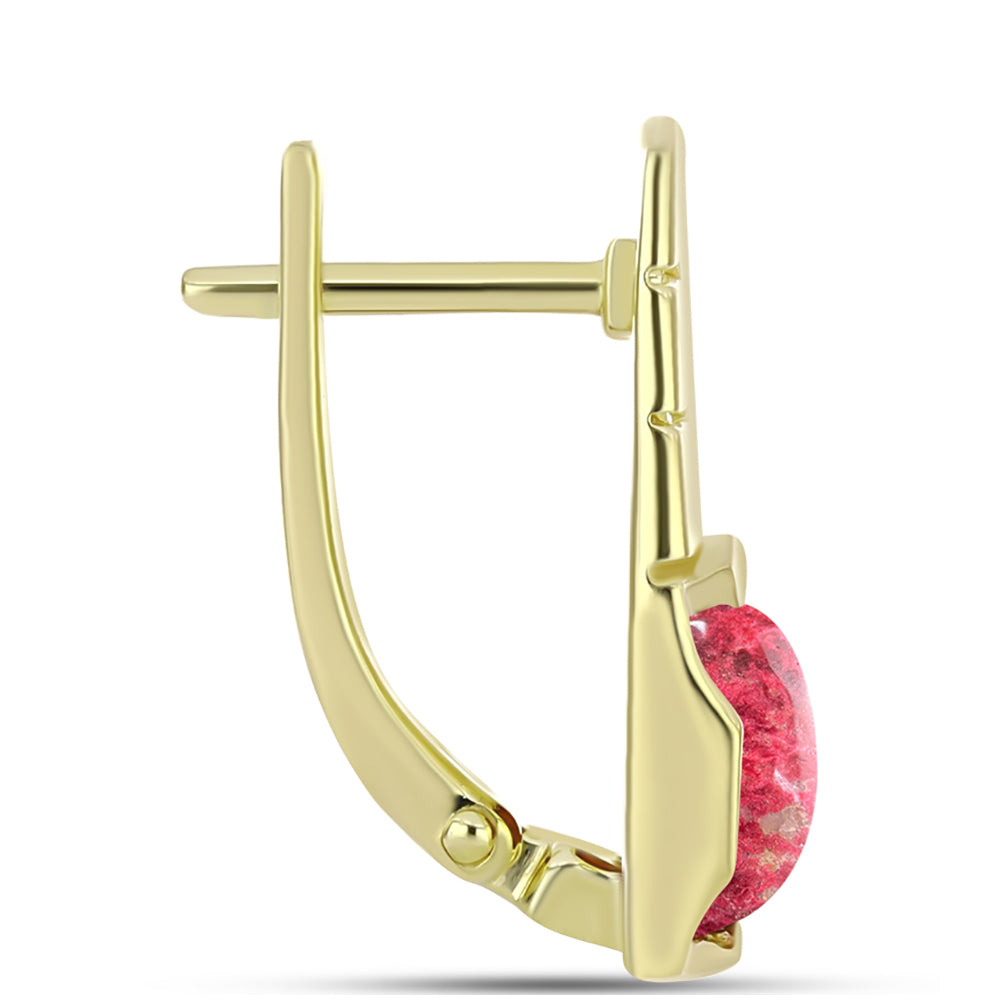 Cercei din Argint 925 Placat cu Aur ( 4.1 grame ) cu Thulit 3.9 Carate 2 