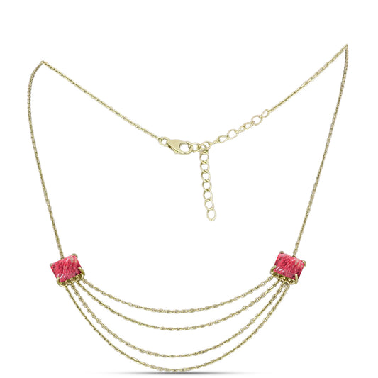 Colier din Argint 925 Placat cu Aur ( 4.79 grame ) cu Thulit 4.68 Carate