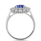 Inel din Argint 925 ( 3.51 grame ) cu Tanzanit AAA și Zircon Alb 2.99 Carate