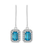 Cercei din Argint 925 ( 2.36 grame ) cu Topaz Swiss Blue și Topaz Alb 1.63 Carate