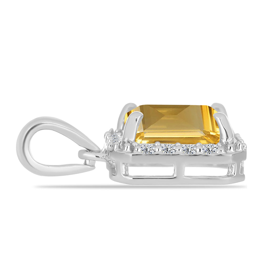 Pandantiv din Argint 925 ( 1.26 grame ) cu Citrin Ural și Topaz Alb 1.68 Carate