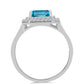 Inel din Argint 925 ( 3.15 grame ) cu Topaz Swiss Blue și Topaz Alb 3.12 Carate