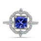 Inel din Argint 925 ( 2.81 grame ) cu Tanzanit AAA și Topaz Alb 1.54 Carate