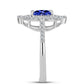 Inel din Argint 925 ( 2.81 grame ) cu Tanzanit AAA și Topaz Alb 1.54 Carate
