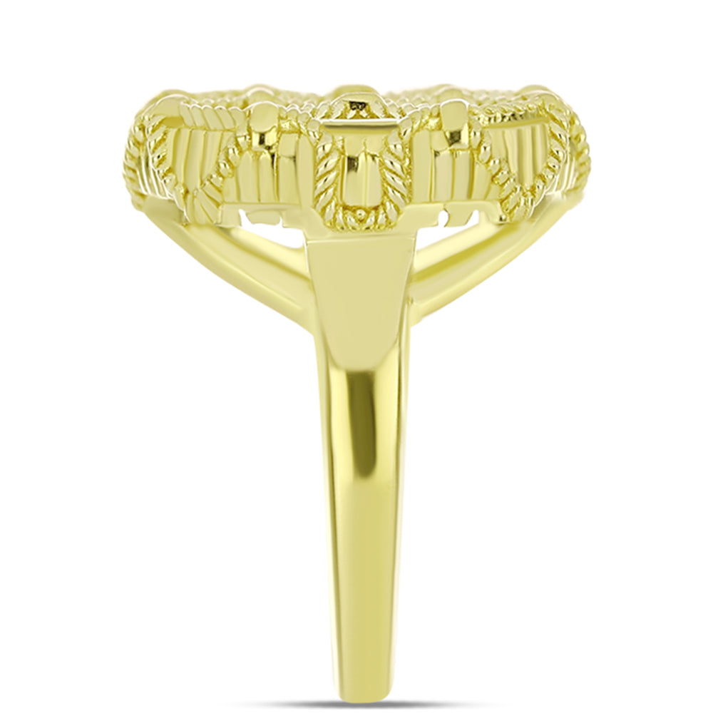 Inel din Argint 925 Placat cu Aur ( 5.38 grame ) cu Sidef 5.16 Carate 4 