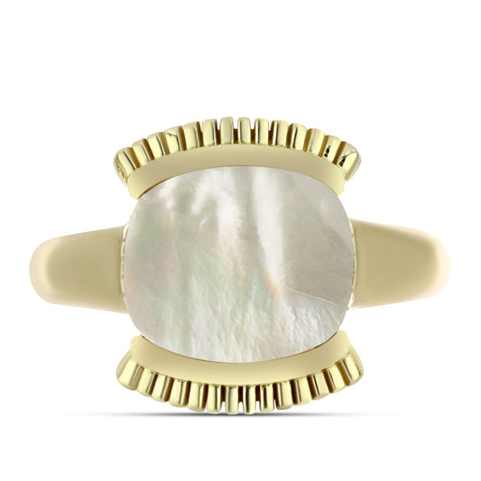 Inel din Argint 925 Placat cu Aur ( 6.04 grame ) cu Sidef 3.41 Carate