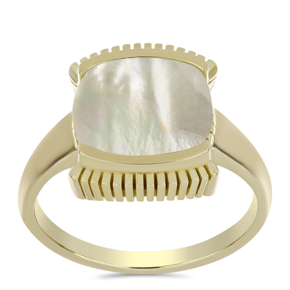 Inel din Argint 925 Placat cu Aur ( 6.04 grame ) cu Sidef 3.41 Carate