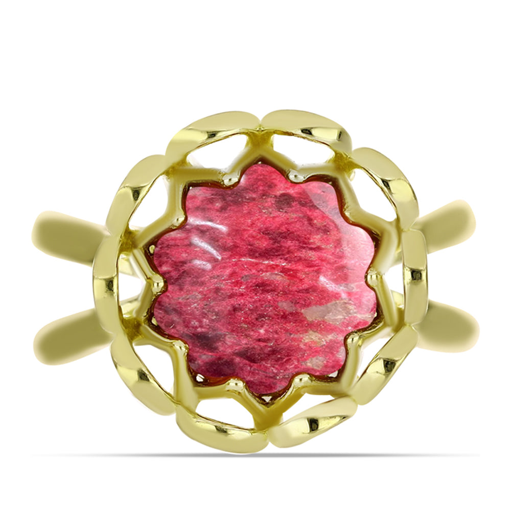 Inel din Argint 925 Placat cu Aur ( 4.31 grame ) cu Thulit 4.55 Carate 1 