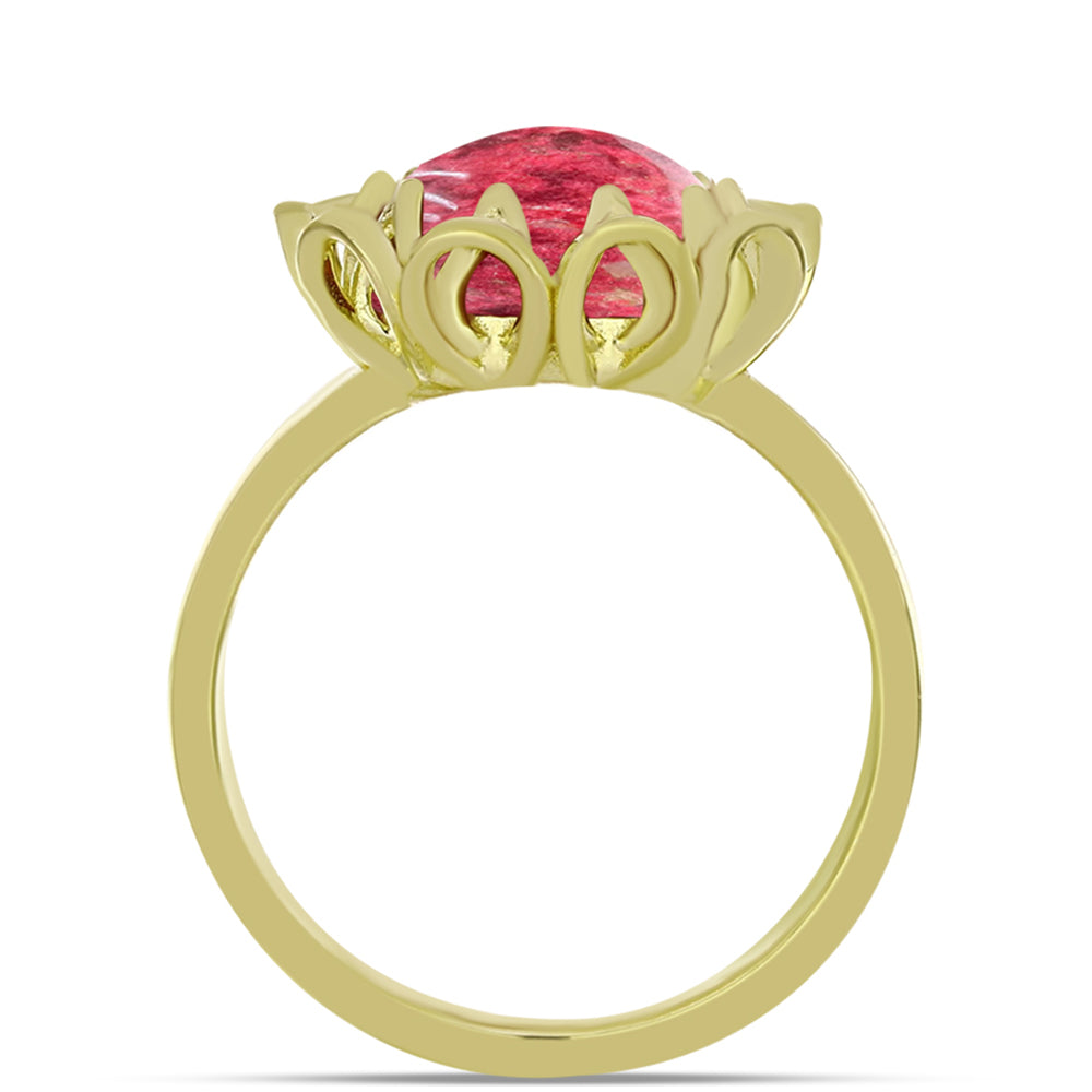 Inel din Argint 925 Placat cu Aur ( 4.31 grame ) cu Thulit 4.55 Carate 2 