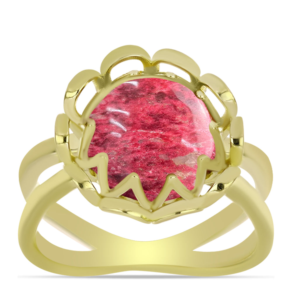 Inel din Argint 925 Placat cu Aur ( 4.31 grame ) cu Thulit 4.55 Carate