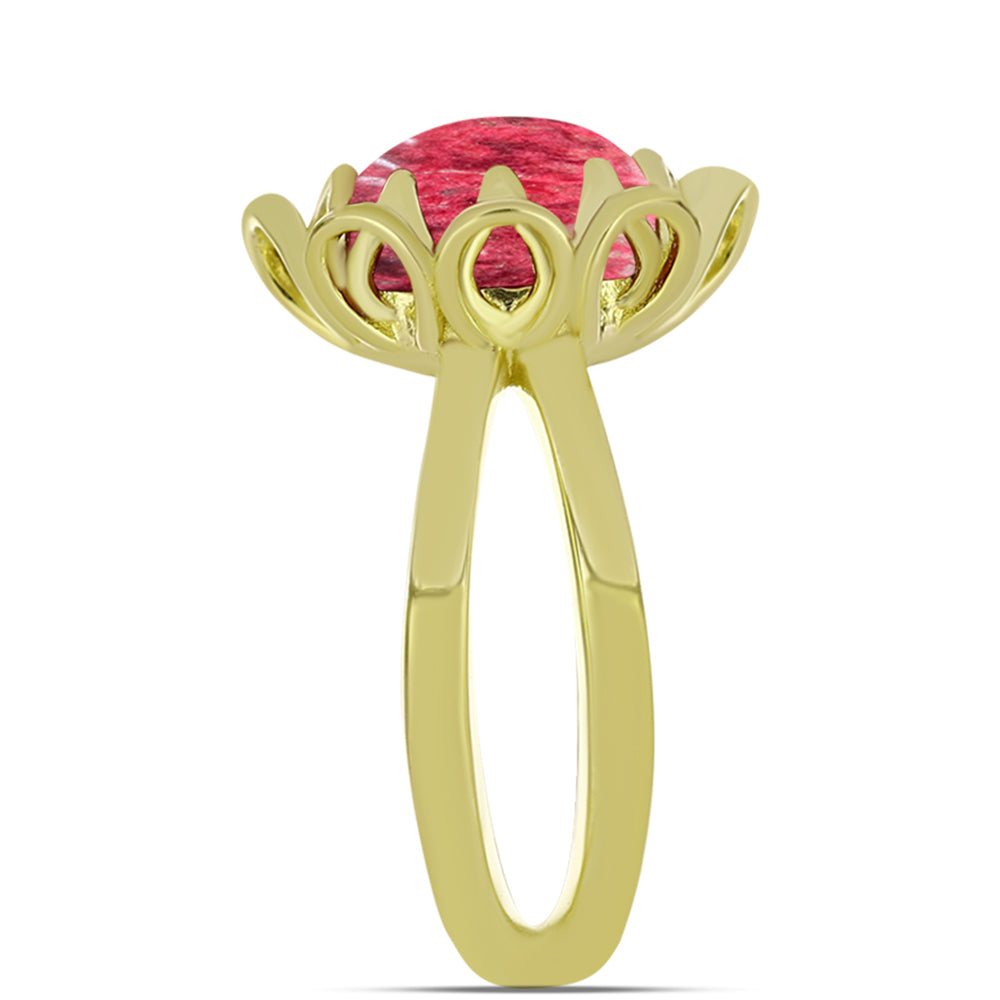 Inel din Argint 925 Placat cu Aur ( 4.31 grame ) cu Thulit 4.55 Carate 4 