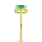 Inel din Argint 925 Placat cu Aur ( 2 grame ) cu Opal Verde Etiopian Lega Dembi 0.47 Carate
