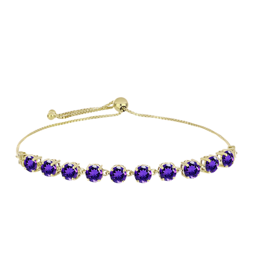 Brățară din Argint 925 Placat cu Aur ( 4.82 grame ) cu Ametist Marocan și Topaz Alb 4.44 Carate 1 